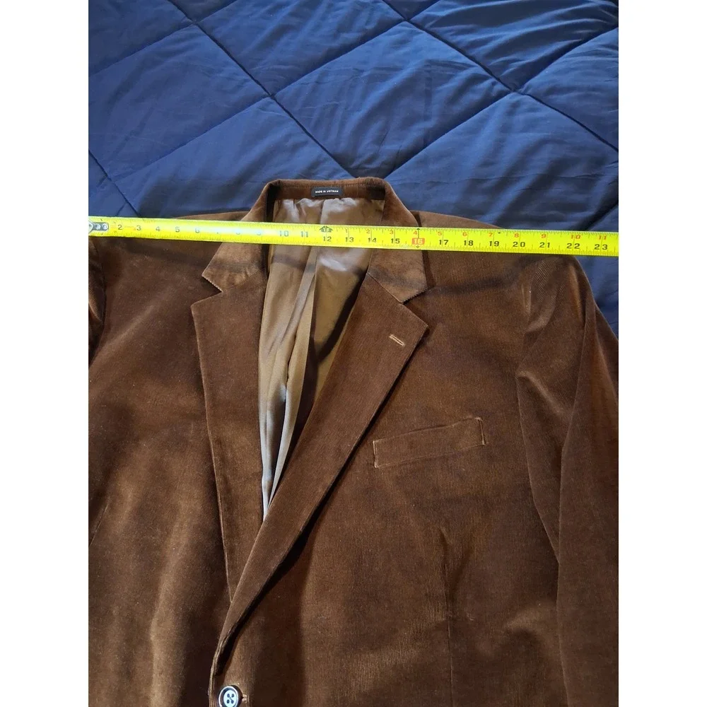 Stafford Brown Corduroy Blazer Elbow Patches Big & Tall 54L Sport Coat Mens